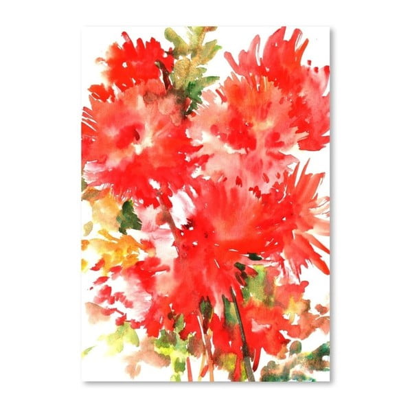 Autorský plakát Red Dahlias od Surena Nersisyana, 30 x 21 cm
