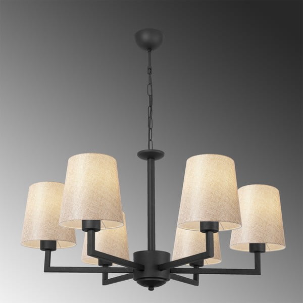 Černé závěsné svítidlo s textilním stínidlem Profil – Opviq lights-image-3
