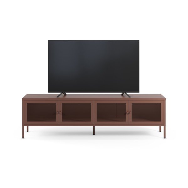 Vínový kovový TV stolek 160x50x35 cm Fayna – Marckeric-image-4