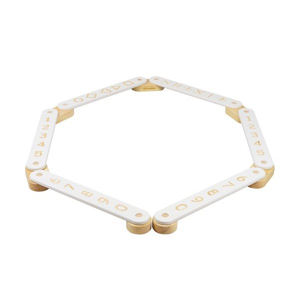 Bílá senzorická dráha z borovicového dřeva 10x408x5 cm Montessori – Meowbaby