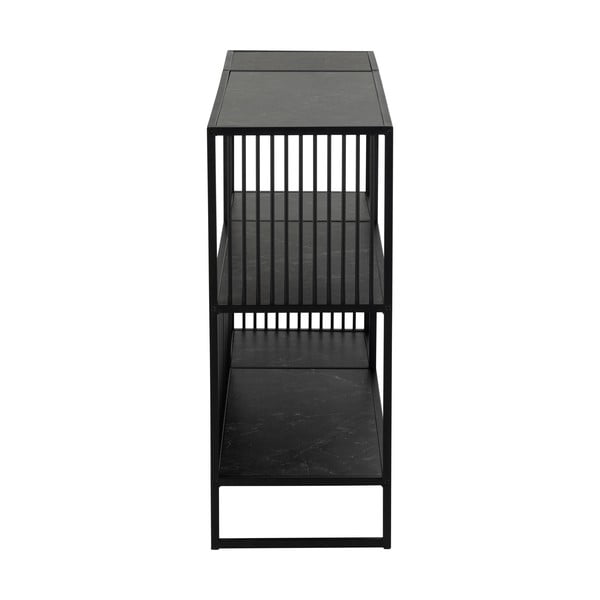 Černá knihovna v dekoru kamene 120x83 cm Strington – Actona-image-3