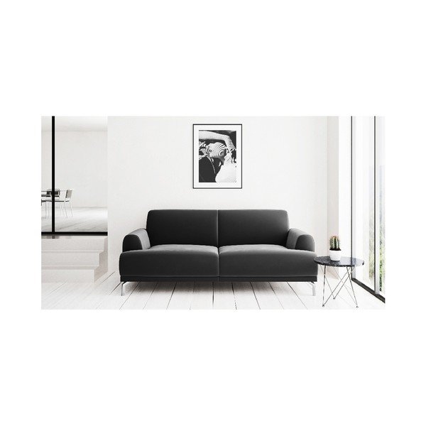 Tmavě šedá sametová pohovka MESONICA Puzo, 170 cm-image-4