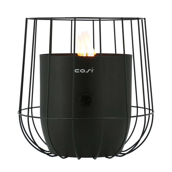 Černá plynová lampa Cosi Basket, výška 31 cm