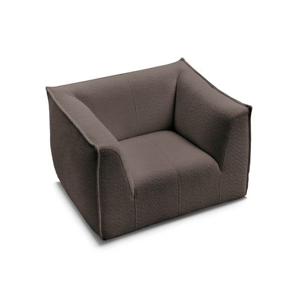 Hnědé křeslo z textilie bouclé Giorgia – Bobochic Paris-image-4