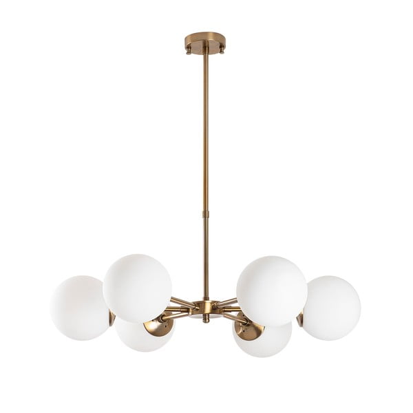 Závěsné svítidlo ve zlaté barvě se skleněným stínidlem ø 73 cm Akkas – Opviq lights