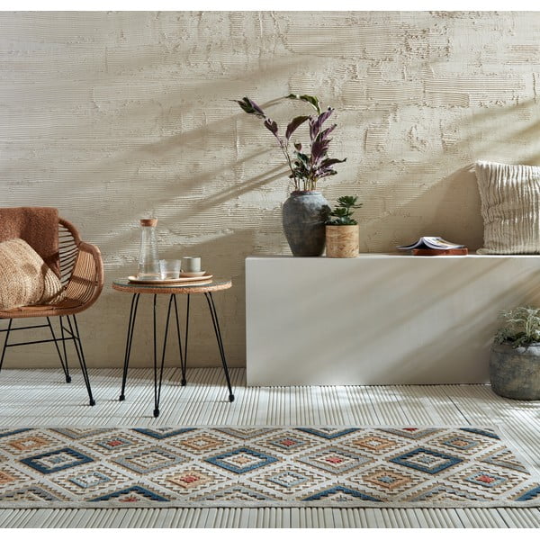 Krémový venkovní běhoun 80x230 cm Zion Natural – Flair Rugs-image-1
