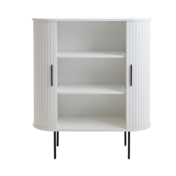 Bílá skříňka s posuvnými dveřmi 100x118x40 cm Nola – Unique Furniture-image-2