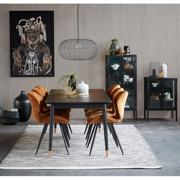 Černý jídelní stůl z kaučukového dřeva Canett Nelly, 180 x 90 cm-image-1