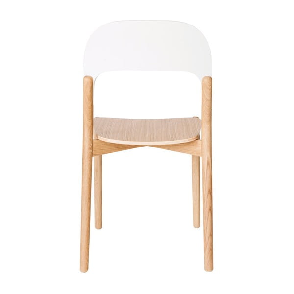 Židle z dubového dřeva s bílou opěrkou HARTÔ Paula