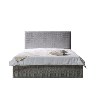 Světle šedá čalouněná dvoulůžková postel s úložným prostorem s roštem 160x200 cm Adele - Bobochic Paris