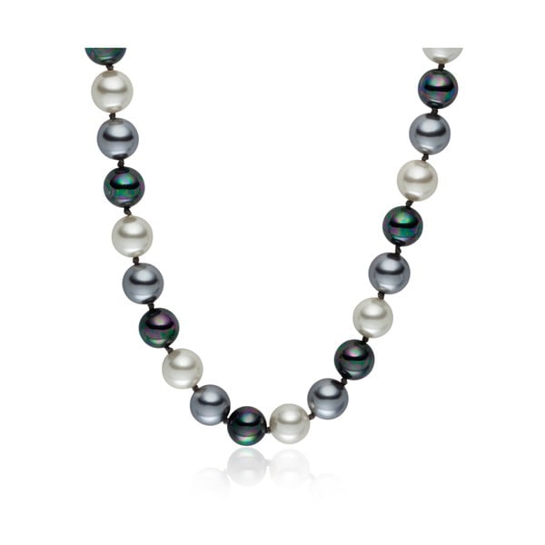 Perlový náhrdelník Nova Pearls Copenhagen Brigitte Dark, délka 45 cm-image-1