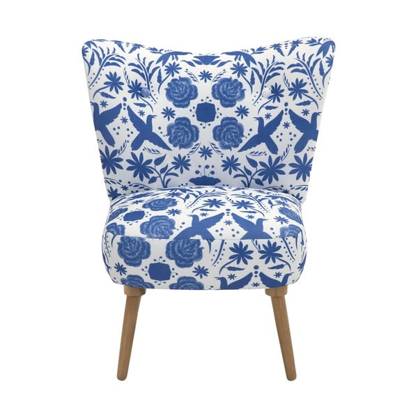 Modro-bílé květované křeslo Max Winzer Jack-image-2