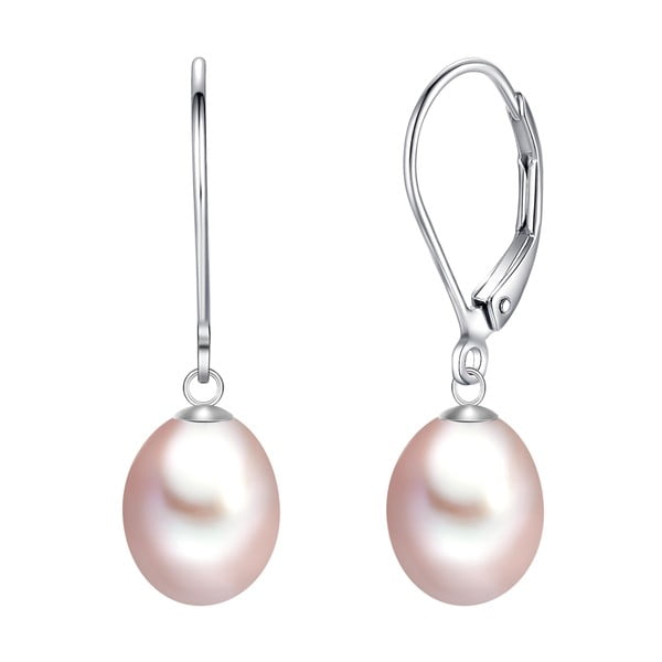 Fialové perlové náušnice s kroužkem Chakra Pearls