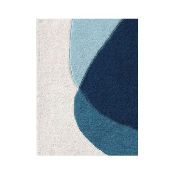 Modro-šedý koberec z čisté vlny HARTÔ Serge, 180 x 220 cm-image-1