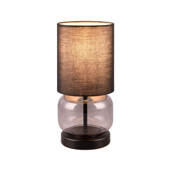 Černo-fialová stolní lampa s textilním stínidlem (výška 28,5 cm) Elio – Trio-image-1