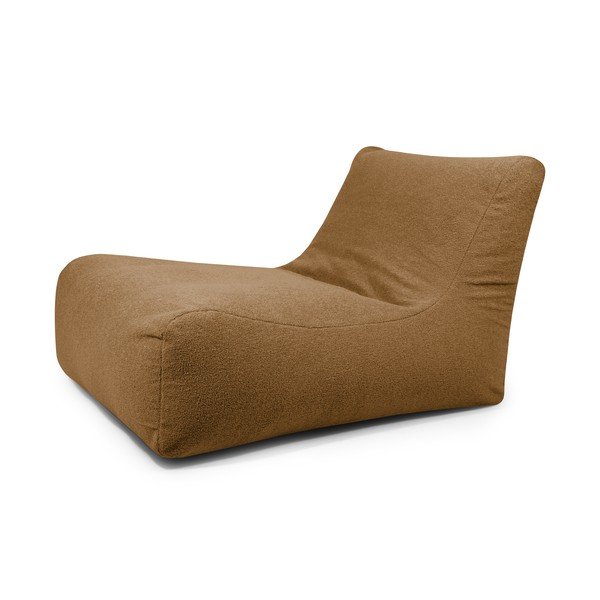 Hnědý sedací vak z textilie bouclé Lounge 100 – SLOWDOWN