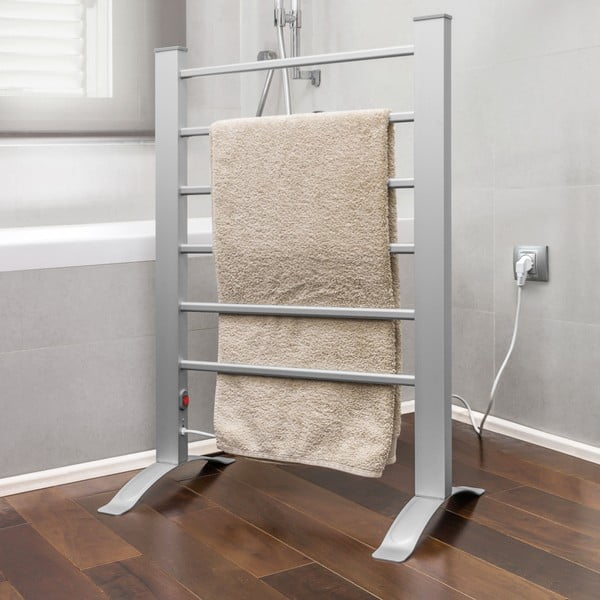 Šedý elektrický žebřík na ručníky InnovaGoods Towel Rail-image-1