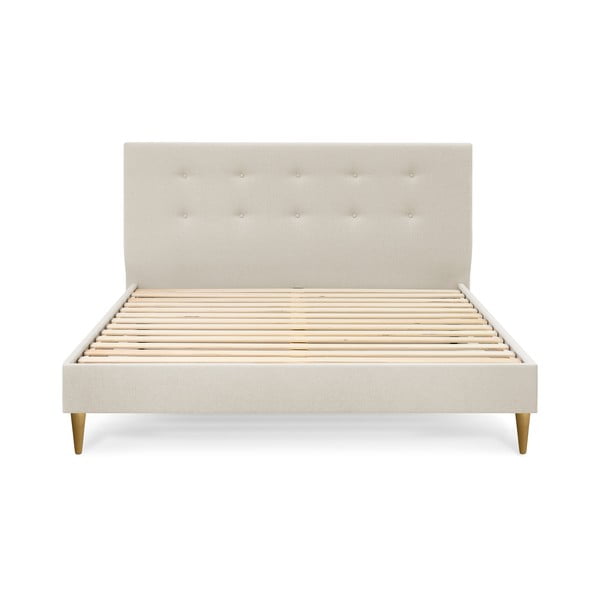 Béžová čalouněná dvoulůžková postel s roštem 180x200 cm Rory – Bobochic Paris-image-2