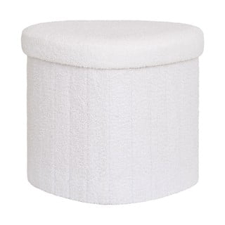 Bílý taburet z textilie bouclé Medford – House Nordic