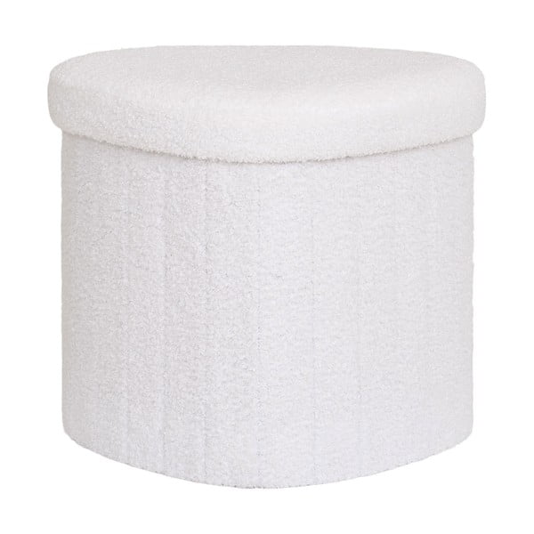 Bílý taburet z textilie bouclé Medford – House Nordic