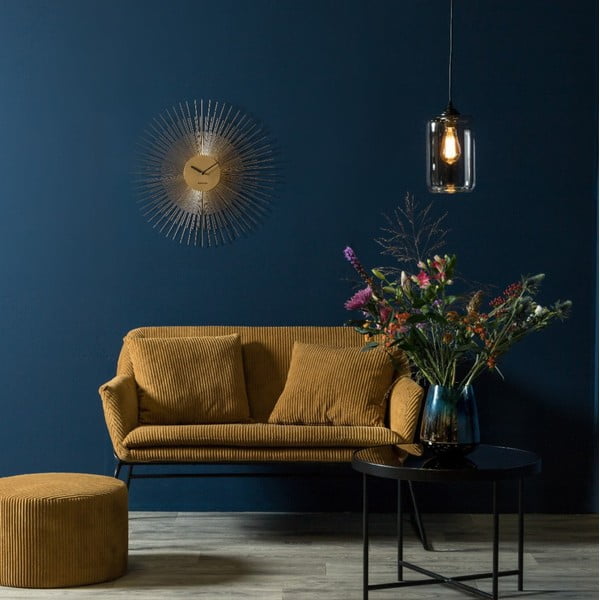 Nástěnné hodiny ve zlaté barvě Karlsson Peony Large, ø 60 cm-image-2