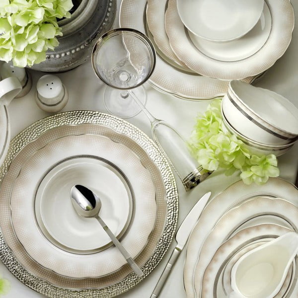 59dílná sada porcelánového nádobí Kutahya Hamptons