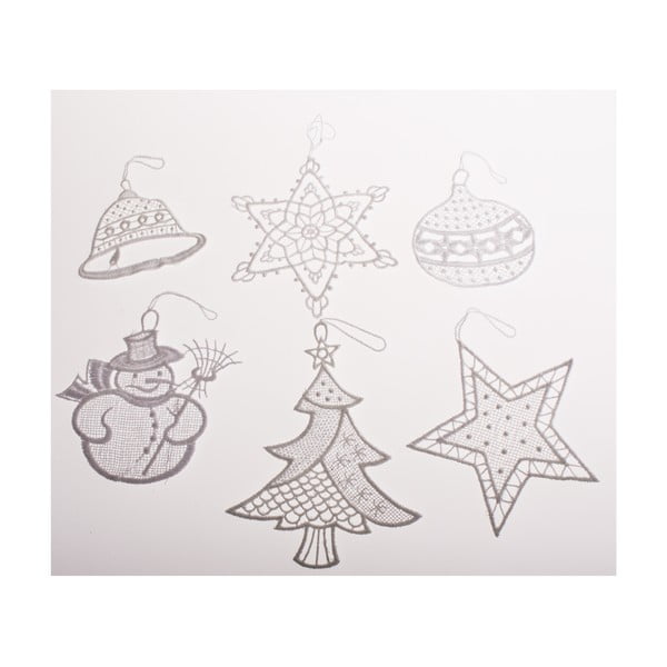 Textilní vánoční ozdoby v sadě 6 ks 11 cm Knit – Dakls-image-1