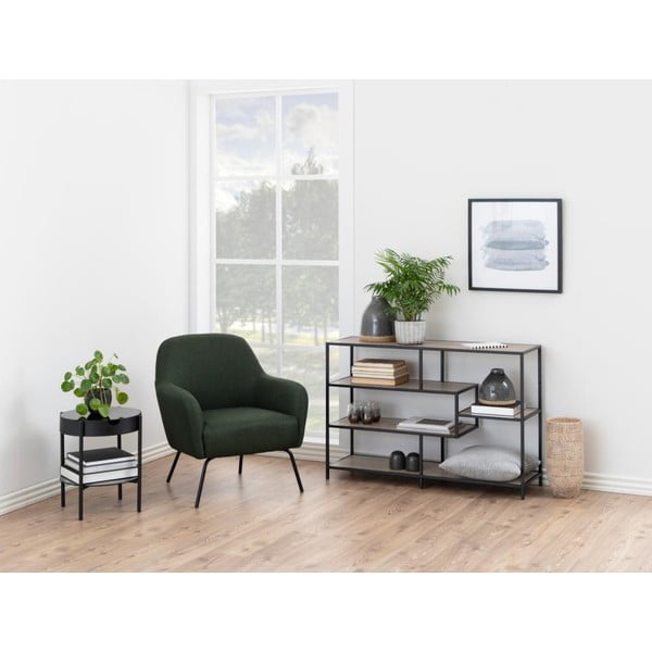 Černá/přírodní knihovna v dekoru dubu 114x78 cm Seaford – Actona-image-1