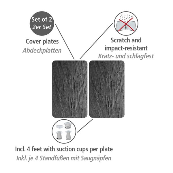 Sada 2 skleněných krytů na sporák Wenko XL State, 40 x 52 cm-image-3