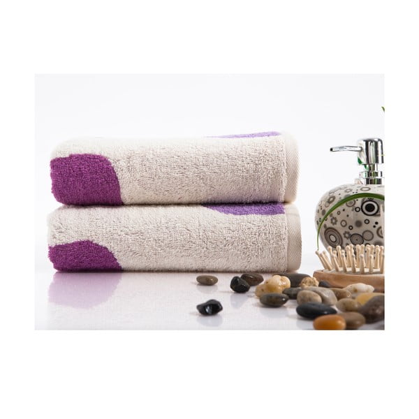 Sada 2 ručníků Alba Lilac, 50x90 cm