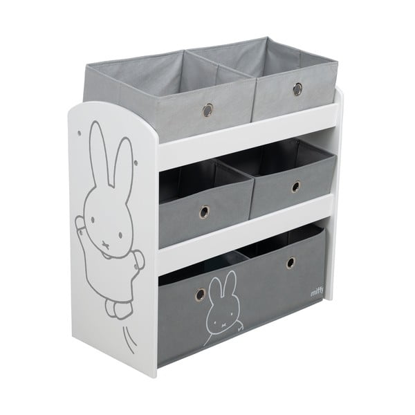 Bílý/šedý dětský organizér na hračky  63,5x29,5x60 cm Miffy – Roba