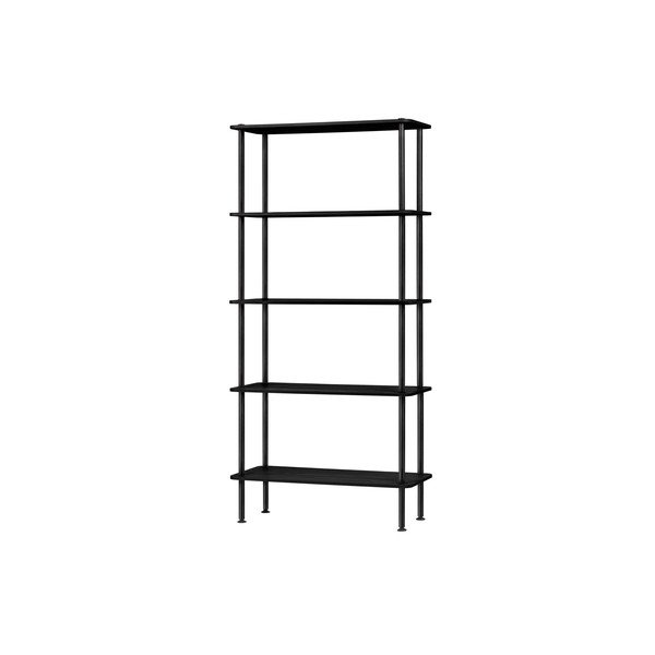 Černý regál v dekoru dubu 80x163x35 cm Teidi – noo.ma