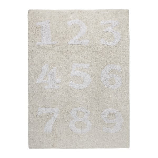 Béžový bavlněný koberec Happy Decor Kids Numbers, 160 x 120 cm