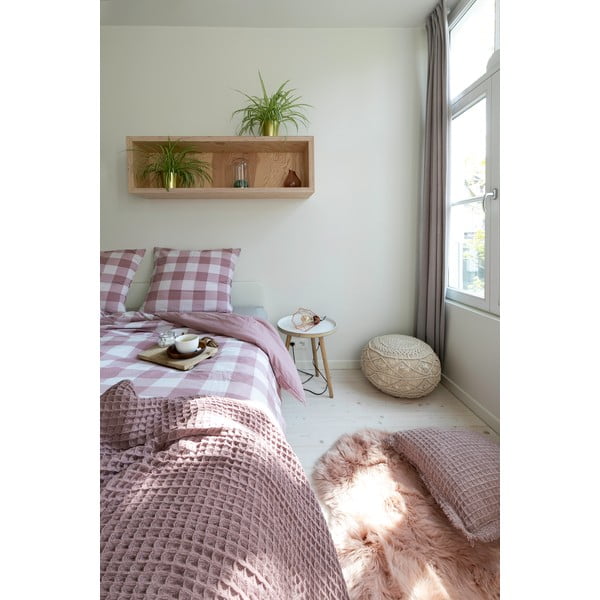 Světle bordová bavlněná deka Tiseco Home Studio Waffle, 130 x 170 cm-image-4