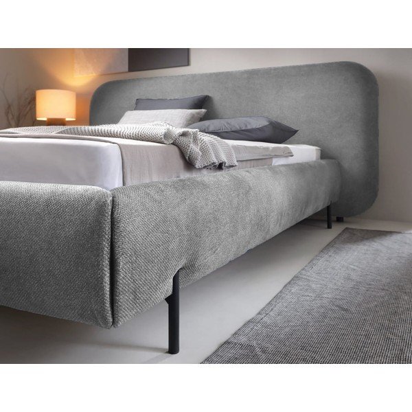 Šedá čalouněná dvoulůžková postel s úložným prostorem s roštem 160x200 cm Pointt – ELTAP-image-4