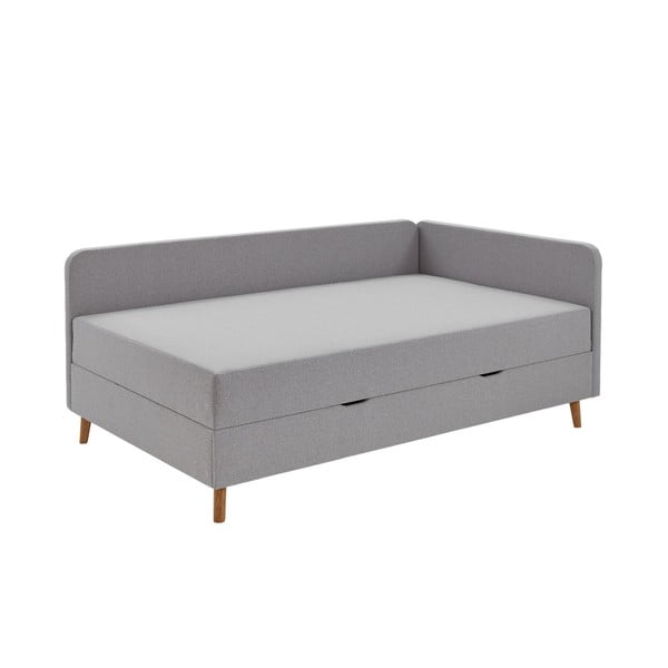 Světle šedá čalouněná jednolůžková postel s úložným prostorem 120x200 cm Cabana – Meise Möbel