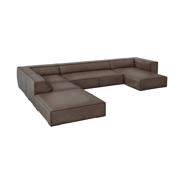Hnědá kožená rohová pohovka (levý roh) Madame – Windsor & Co Sofas-image-2