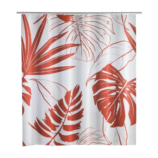 Sprchový závěs Wenko Red Monstera, 180 x 200 cm