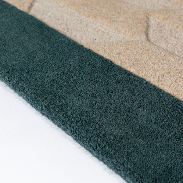 Ručně tkaný vlněný běhoun v přírodní barvě/zelenomodrý 60x230 cm Apex Border Wool – Flair Rugs-image-4