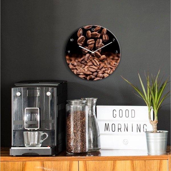 Nástěnné hodiny Styler Glassclock Coffee Seeds, ⌀ 30 cm-image-1