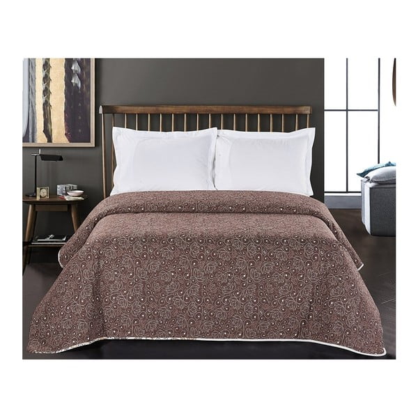 Hnědo-bílý oboustranný přehoz z mikrovlákna DecoKing Alhambra, 220 x 240 cm-image-3