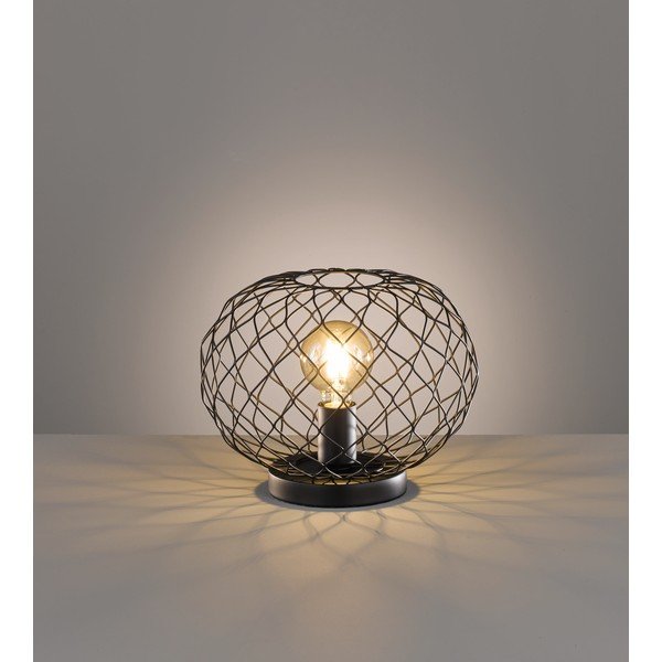 Černá stolní lampa s kovovým stínidlem (výška 23 cm) Justin – Fischer & Honsel-image-2