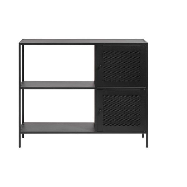 Černá kovová knihovna 100x81 cm Malibu – Unique Furniture-image-2