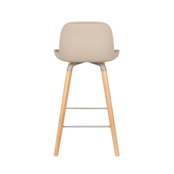 Sada 2 béžovošedých barových židlí Zuiver Albert Kuip, výška sedu 65 cm-image-4