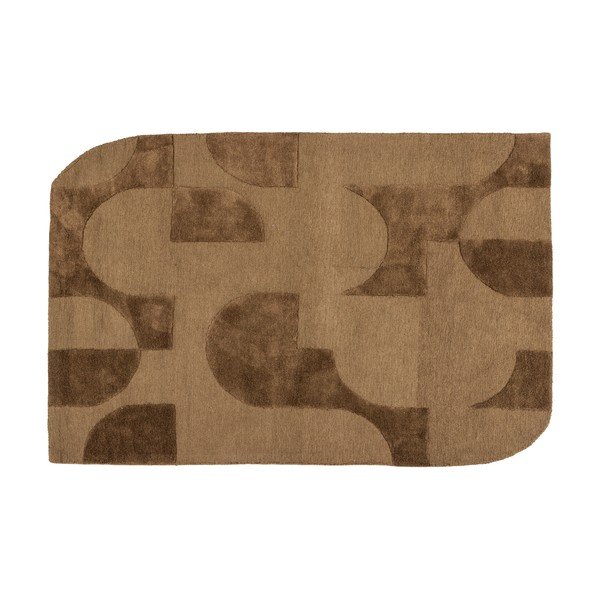 Hnědý koberec s příměsí vlny 170x240 cm Livo – WOOOD