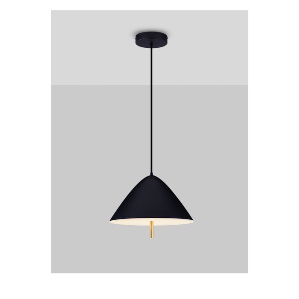 Matně černé kovové LED závěsné svítidlo s kovovým stínidlem ø 40 cm Oros – Nova Luce-image-3