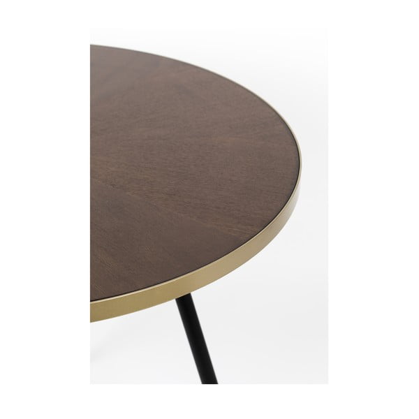 Kulatý jídelní stůl s deskou v dekoru ořechového dřeva ø 91 cm Denise – White Label-image-3