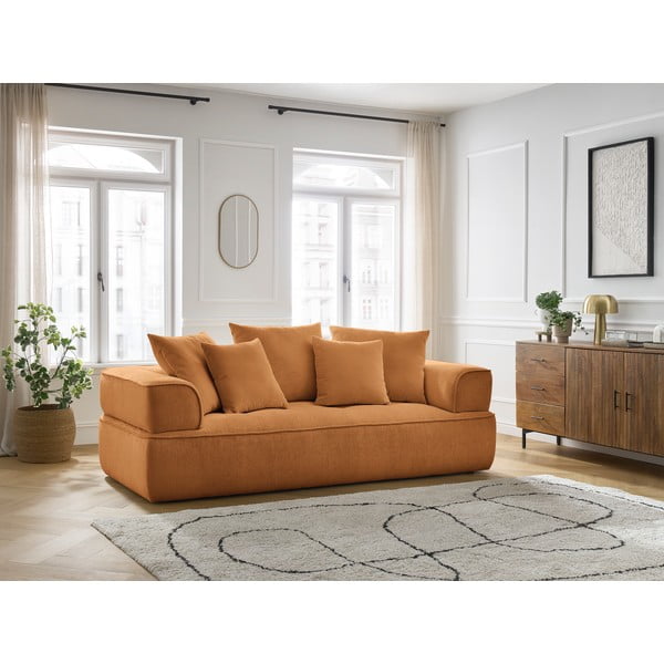 Žinylková pohovka v hořčicové barvě 237 cm Whesley – Bobochic Paris-image-1