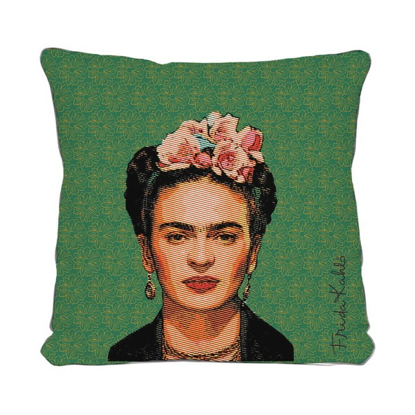 Zelený polštář Madre Selva Frida, 45 x 45 cm