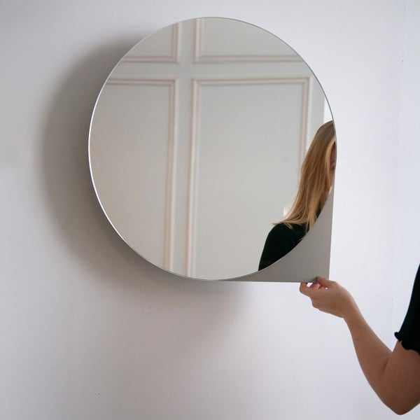 Taupe kovová závěsná/se zrcadlem koupelnová skříňka 55x55 cm Sonnet – Spinder Design-image-2